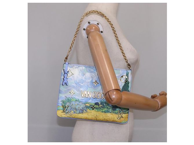 LOUIS VUITTON Masters Collection Pochette Pla Van Gogh Pouch M64620 Auth 108116S Blu - vista 27