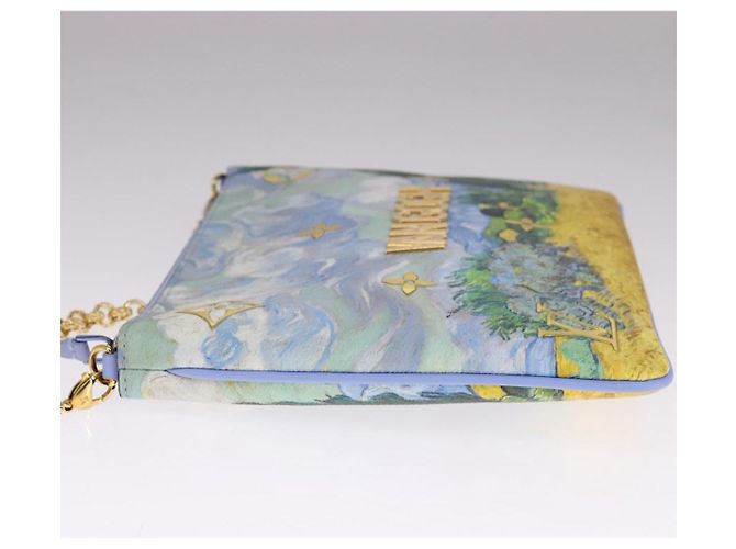 LOUIS VUITTON Masters Collection Pochette Pla Van Gogh Pouch M64620 Auth 108116S Blu - vista 3