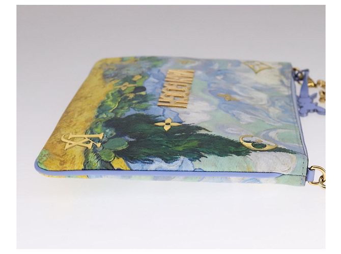 LOUIS VUITTON Masters Collection Pochette Pla Van Gogh Pouch M64620 Auth 108116S Blu - vista 4
