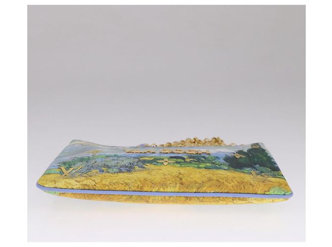 LOUIS VUITTON Masters Collection Pochette Pla Van Gogh Pouch M64620 Auth 108116S Blu - vista 5