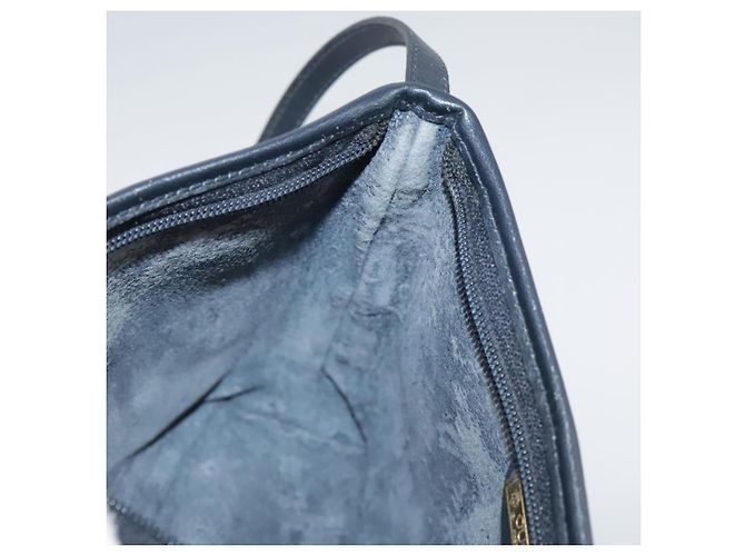 Gucci Borsa a spalla Micro GG Supreme in PVC Navy Gold 007 89 1095 Auth th5584 D'oro Blu navy - vista 19