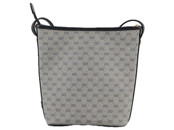 Gucci Borsa a spalla Micro GG Supreme in PVC Navy Gold 007 89 1095 Auth th5584 D'oro Blu navy - vista 2