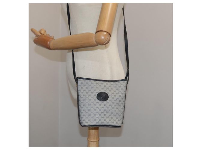 Gucci Borsa a spalla Micro GG Supreme in PVC Navy Gold 007 89 1095 Auth th5584 D'oro Blu navy - vista 21