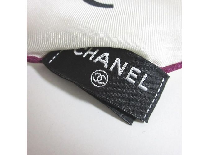 Chanel Coco 31 Rue Cambon Bufanda de Seda Negro Rosa - vista 6