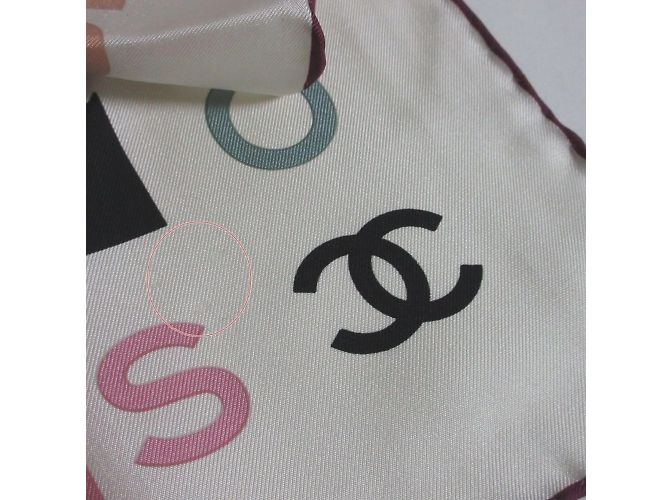 Chanel Coco 31 Rue Cambon Bufanda de Seda Negro Rosa - vista 7
