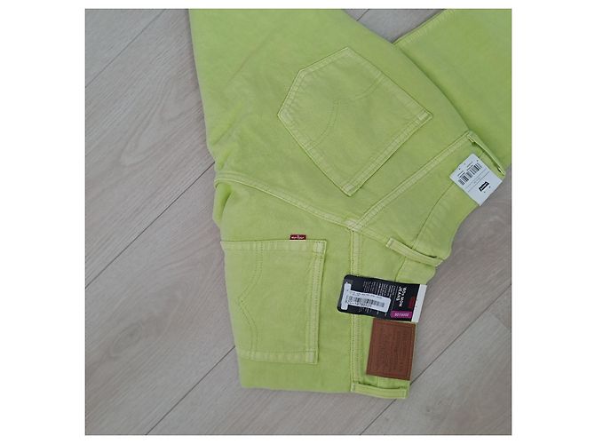 Pantalones Levi's de Cintura Alta Verde Lima Algodón Verde claro - vista 3