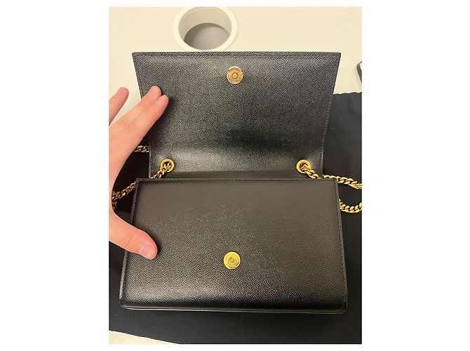 Kate Monogramme Borsa a mano Saint Laurent Kate Small in pelle nera Nero - vista 7