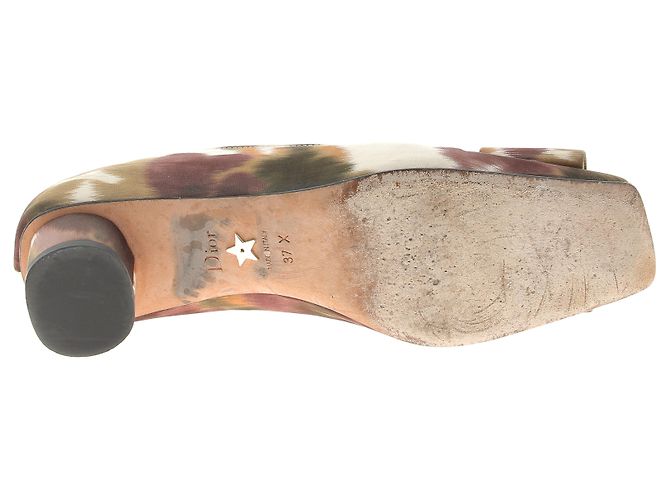 Tacchi DIOR T.EU 37 Tessuto Cachi - vista 8