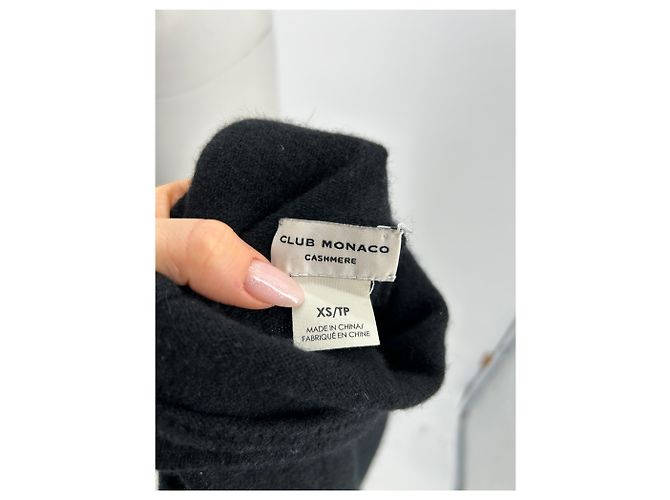 CLUB MONACO Strickwaren T.International XS Kaschmir Schwarz - Ansicht 5