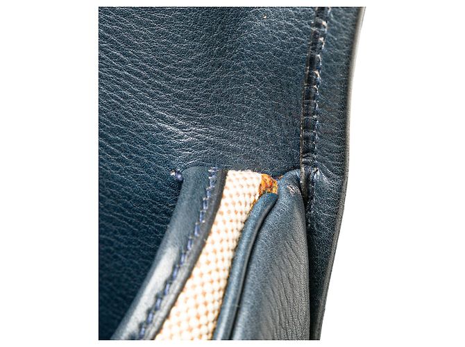 Borsa a tracolla Balle de Golf in tela marrone Hermès Beige Blu navy - vista 8