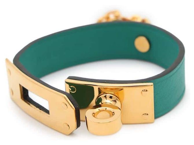 Porte-gants Hermès en cuir Swift Vert Vertigo Kelly - vue 5