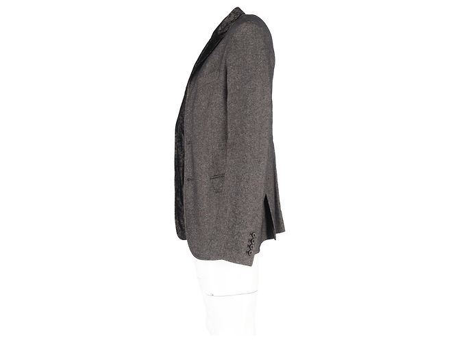 Dolce & Gabbana Single-Breasted Blazer and Vest Jacket in Grey Wool - view 5
