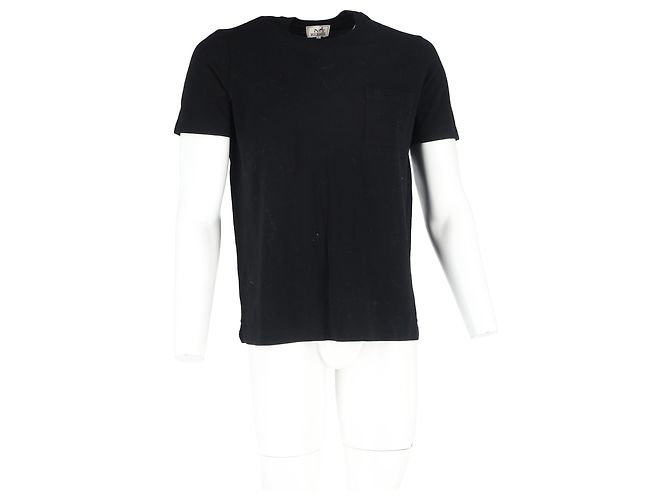 Hermès T-shirt Pocket Hermes in cotone nero - vista 4