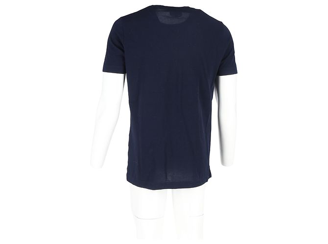 Hermès T-shirt Pocket Hermes in cotone blu navy - vista 6