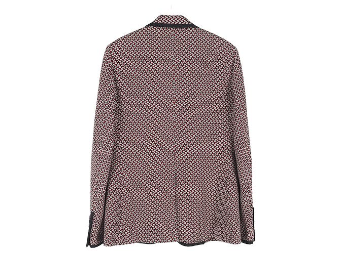 Conjunto de blazer e calça impressos Gucci em lã bordô - vista 11