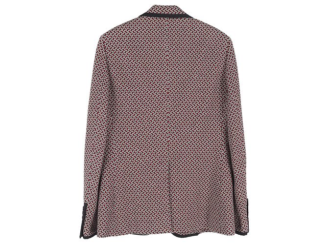 Conjunto de blazer e calça impressos Gucci em lã bordô - vista 2