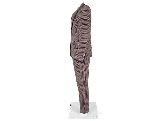 Conjunto de blazer e calça impressos Gucci em lã bordô - vista 8