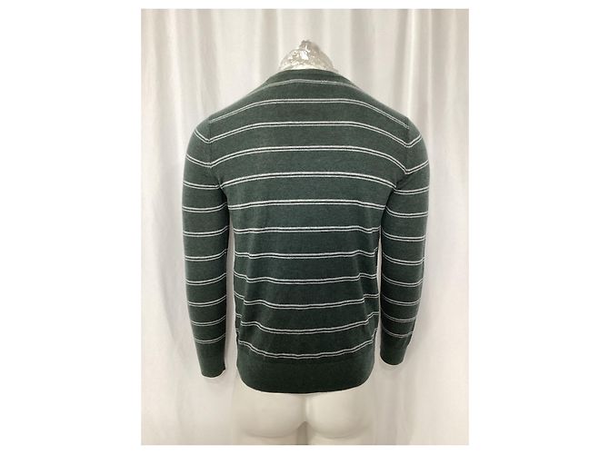 Theory Riland Crewneck-Pullover aus grüner Wolle - Ansicht 10