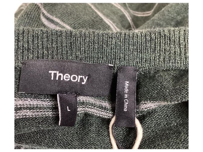 Theory Riland Crewneck-Pullover aus grüner Wolle - Ansicht 11