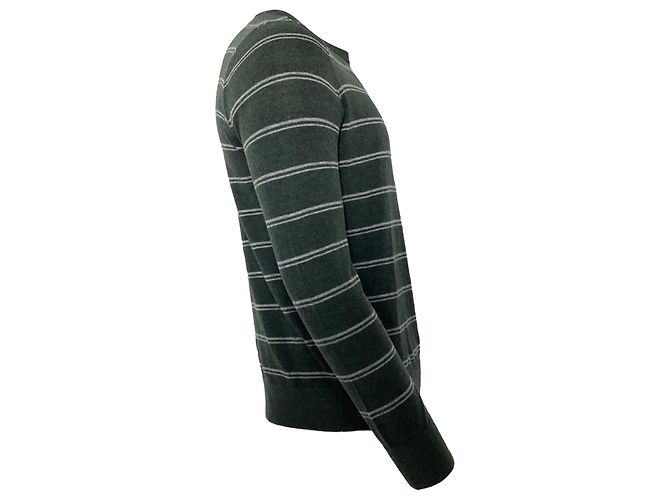 Theory Riland Crewneck-Pullover aus grüner Wolle - Ansicht 2