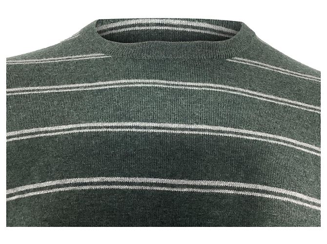Theory Riland Crewneck-Pullover aus grüner Wolle - Ansicht 3