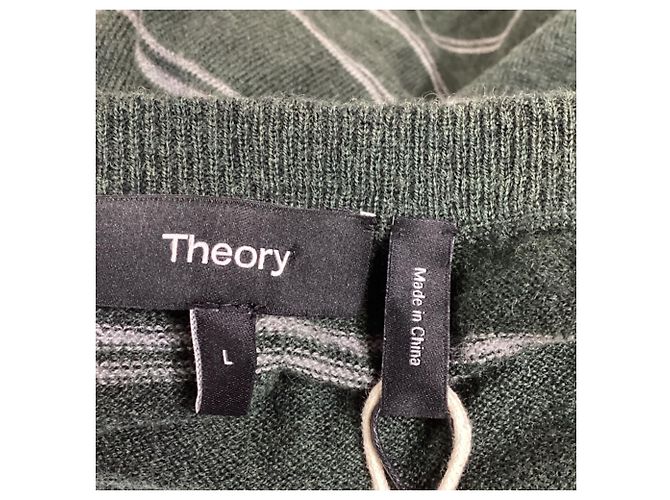 Theory Riland Crewneck-Pullover aus grüner Wolle - Ansicht 5