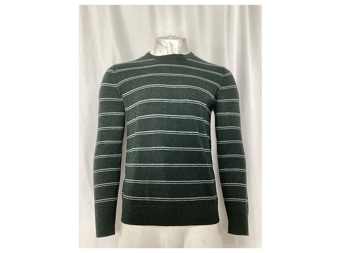 Theory Riland Crewneck-Pullover aus grüner Wolle - Ansicht 7