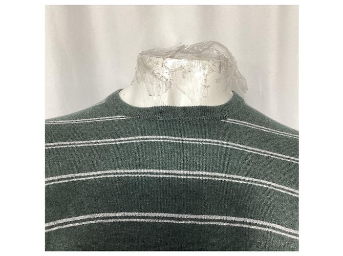 Theory Riland Crewneck-Pullover aus grüner Wolle - Ansicht 9
