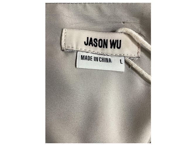 Blouse en satin à ourlet peplum Jason Wu en polyester gris - vue 11