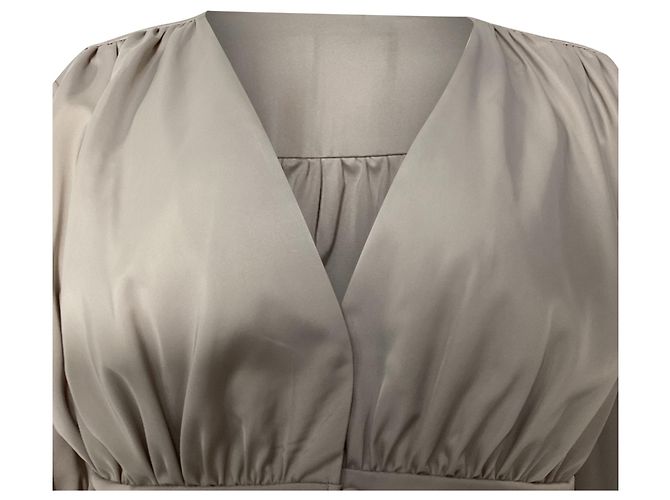 Blouse en satin à ourlet peplum Jason Wu en polyester gris - vue 2