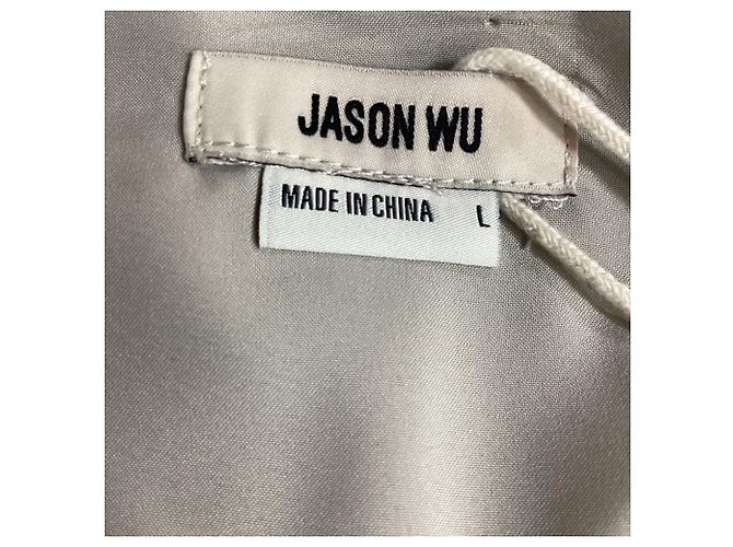 Blouse en satin à ourlet peplum Jason Wu en polyester gris - vue 5
