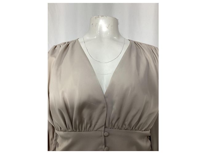 Blouse en satin à ourlet peplum Jason Wu en polyester gris - vue 8