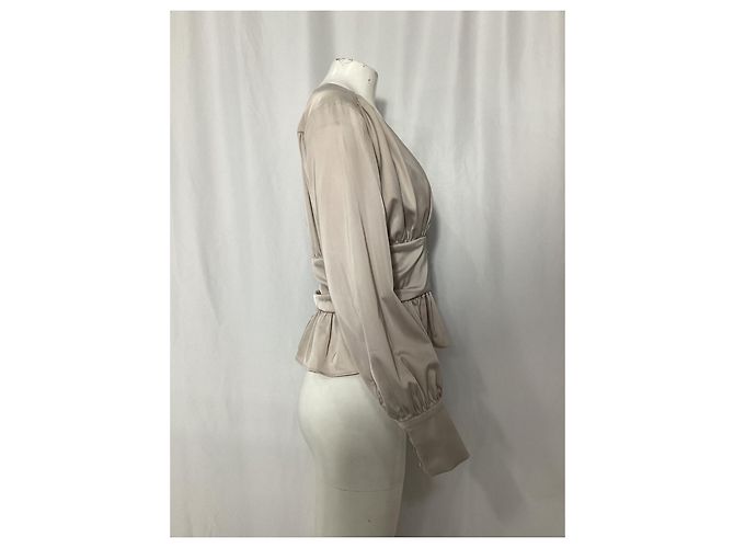 Blouse en satin à ourlet peplum Jason Wu en polyester gris - vue 9