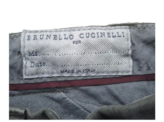 Calças cargo em algodão oliva da Brunello Cucinelli - vista 5