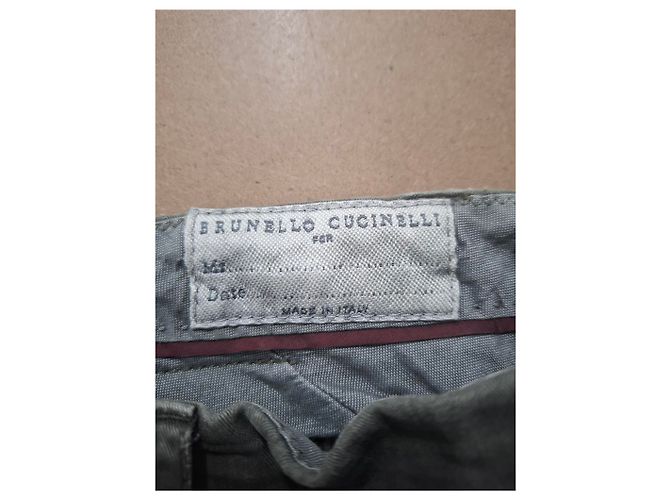 Calças cargo em algodão oliva da Brunello Cucinelli - vista 9