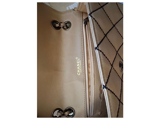 Borsa a mano Chanel Wild Stitch 2000 in pelle beige - vista 9