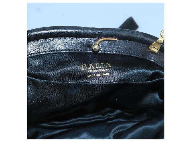 BALLY Borsa a Spalla in Velluto Nero Auth bs21591 - vista 6