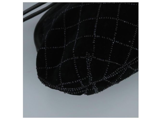 BALLY Borsa a Spalla in Velluto Nero Auth bs21591 - vista 9