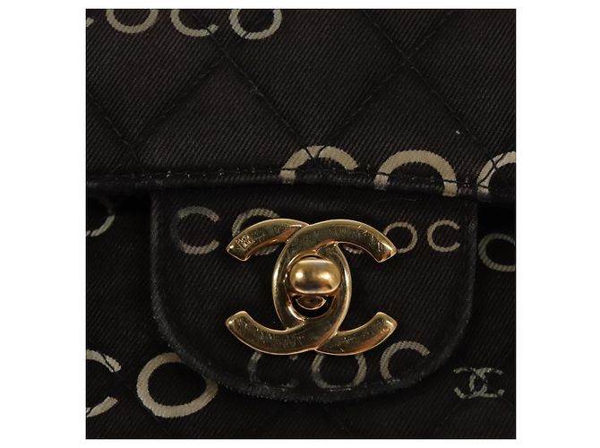 CHANEL Matelassé 25 Borsa a Spalla con Catena Tela Nera Oro CC Auth 108396 Nero D'oro - vista 10