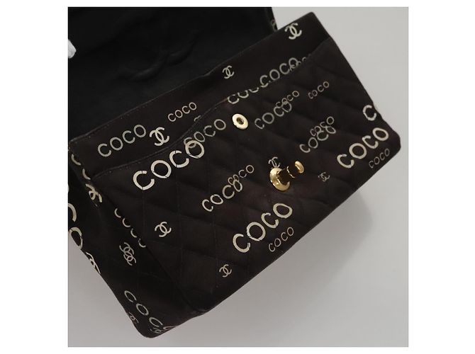 CHANEL Matelassé 25 Borsa a Spalla con Catena Tela Nera Oro CC Auth 108396 Nero D'oro - vista 12