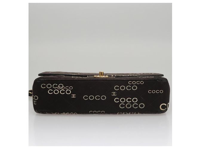 CHANEL Matelassé 25 Borsa a Spalla con Catena Tela Nera Oro CC Auth 108396 Nero D'oro - vista 3