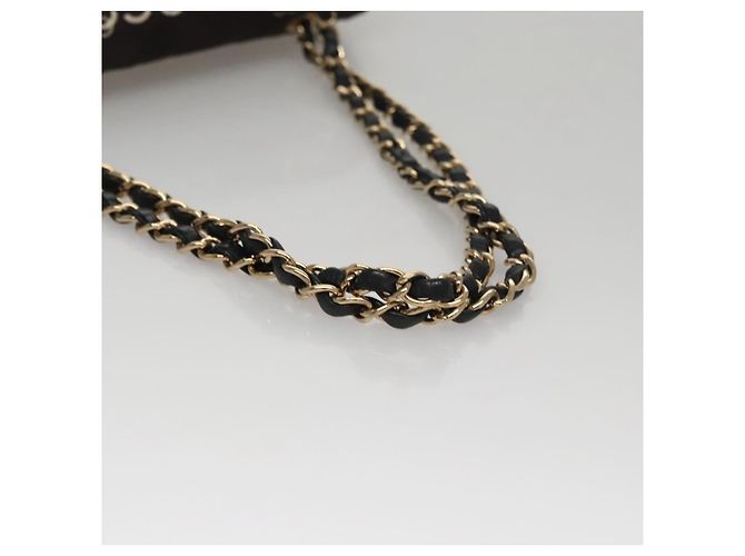 CHANEL Matelassé 25 Borsa a Spalla con Catena Tela Nera Oro CC Auth 108396 Nero D'oro - vista 4