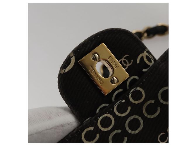 CHANEL Matelassé 25 Borsa a Spalla con Catena Tela Nera Oro CC Auth 108396 Nero D'oro - vista 5