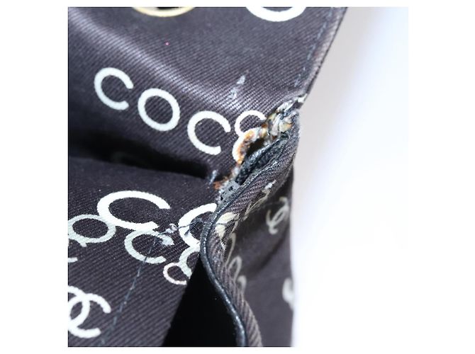 CHANEL Matelassé 25 Borsa a Spalla con Catena Tela Nera Oro CC Auth 108396 Nero D'oro - vista 7