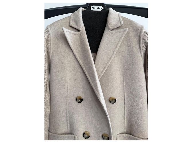 Cappotto Max Mara in lana e cashmere sabbia - vista 3