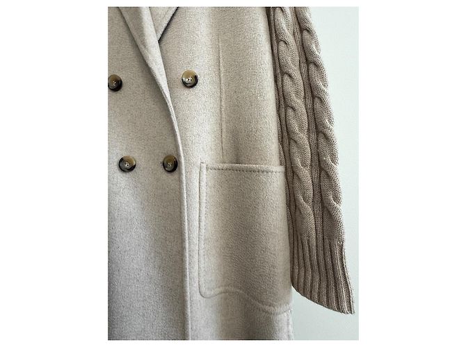 Cappotto Max Mara in lana e cashmere sabbia - vista 4