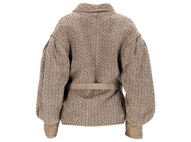 Giacca trapuntata con cintura Isabel Marant Étoile in cotone marrone - vista 3