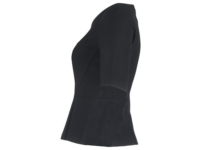 Top peplum a maniche corte Boss di Hugo Boss in lana nera Nero - vista 2