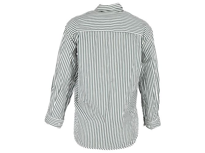 Camicia a righe Maje in cotone bianco e verde - vista 3