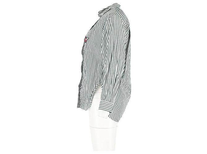 Camicia a righe Maje in cotone bianco e verde - vista 5